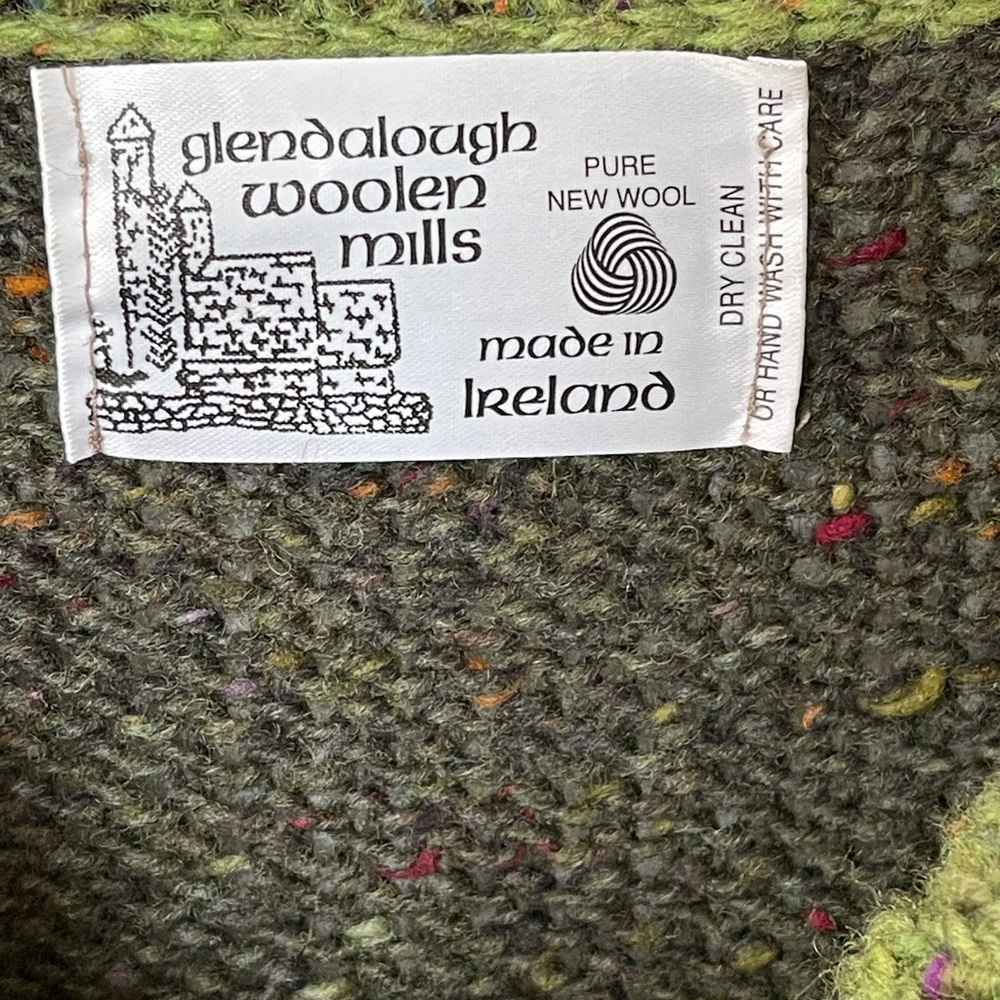Glendalough Woolen Mills Green Cardigan Ireland L - Picture 3 of 14
